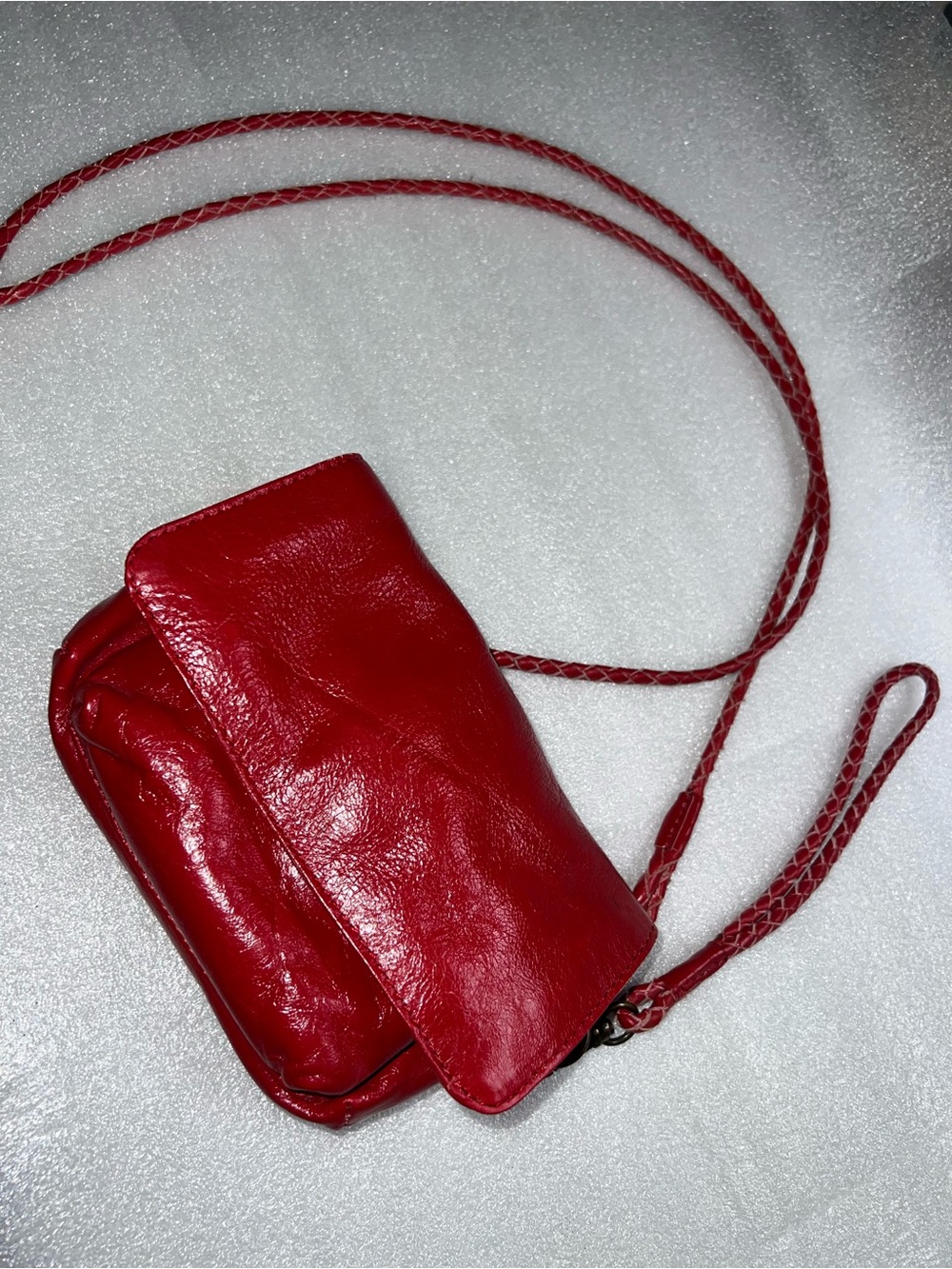 latico Red Braided-Strap Leather Crossbody Bag